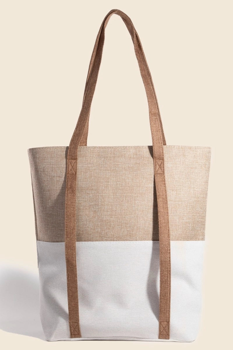 Elise Two Tone Hat Carrier Canvas Tote Bag