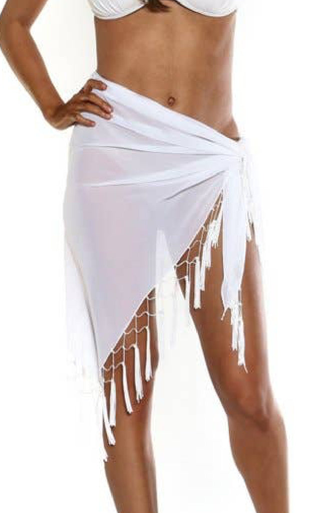 Karina Black Sheer Fringe Wrap - Cover Up - Limited Edition forever young swimwear